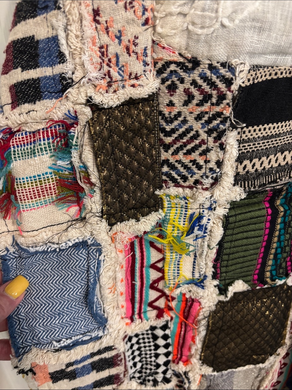 Patchwork Multicolor Boho Overalls - Picture 3 of 8